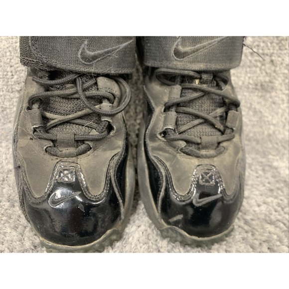 Nike Air Shoes Men’s Size 7.5 Zoom Barry Sanders Black On Black Turf - Picture 10 of 13